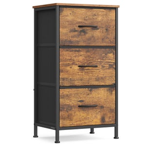 Commode Blanche 3 Tiroirs - 60x40x70 Cm - Meuble Rangement Chambre, Salon - Bois MDF Mélamine