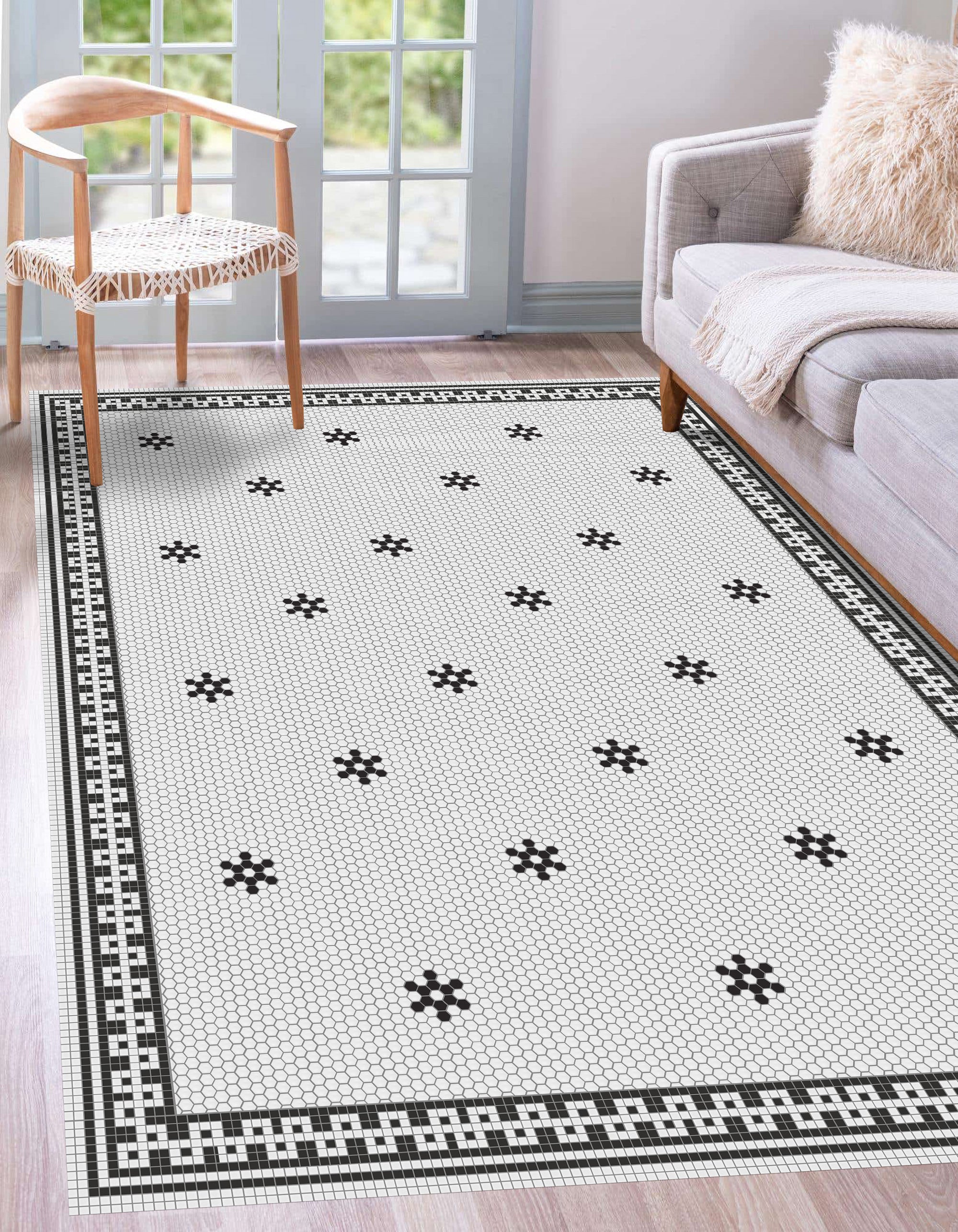 Dywan winylowy Bonnie 160x230 cm - antypoślizgowy dywan PVC do kuchni lub salonu, wodoodporny, zmywalny, trudnopalny