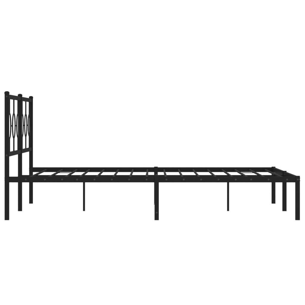 Estructura cama sin colchón con cabecero metal negro 180x200 cm vidaXL - 6