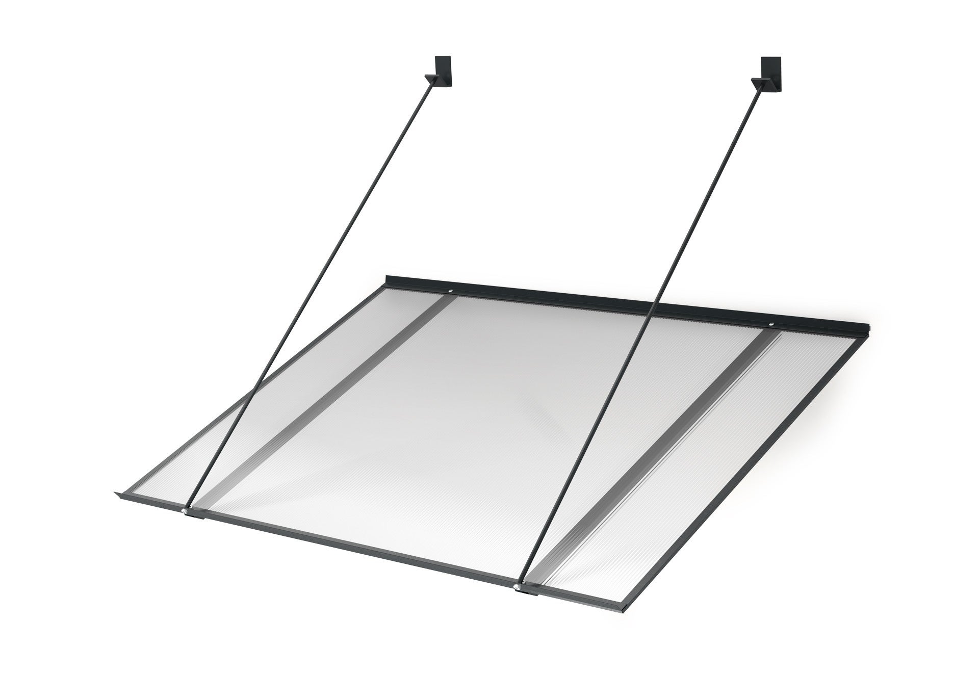 ARCTOM Zadaszenie, daszek SPAK 120x70, kolor antracyt RAL7016, płyta PC kanalikowa przejrzysta