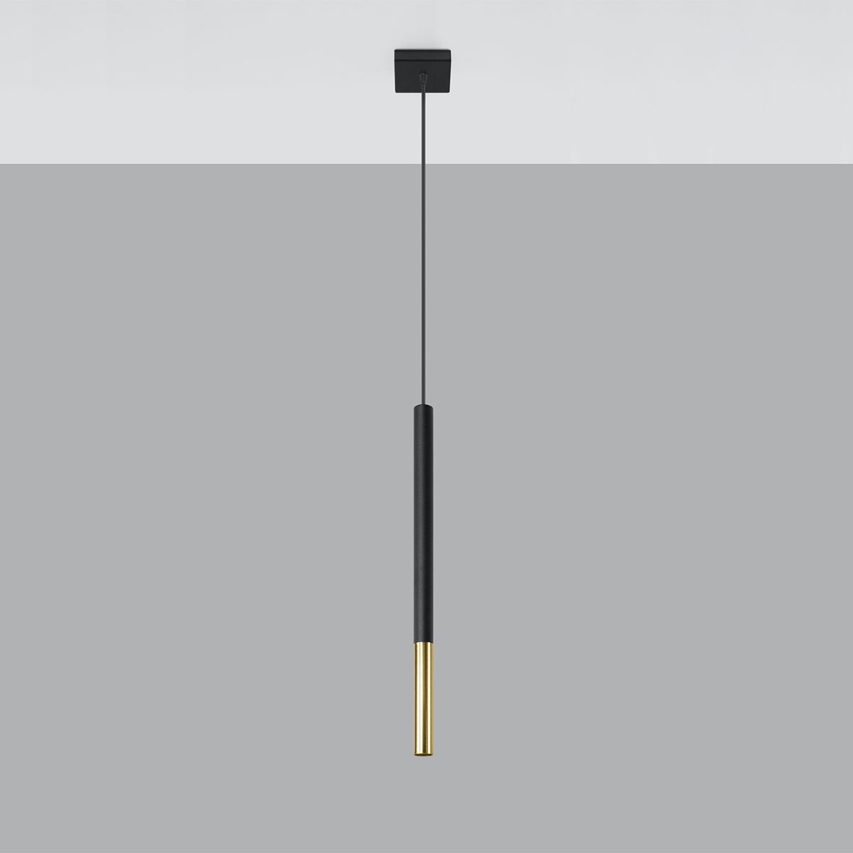 Lampa wisząca FLAR 1 czarny/złoto LED 4000K - 8x8x100cm Sollux