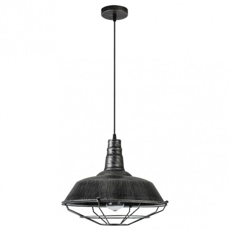 Pendentif industriel modèle Flamenco Rustico-argent 1 FABRILAMP léger - 3