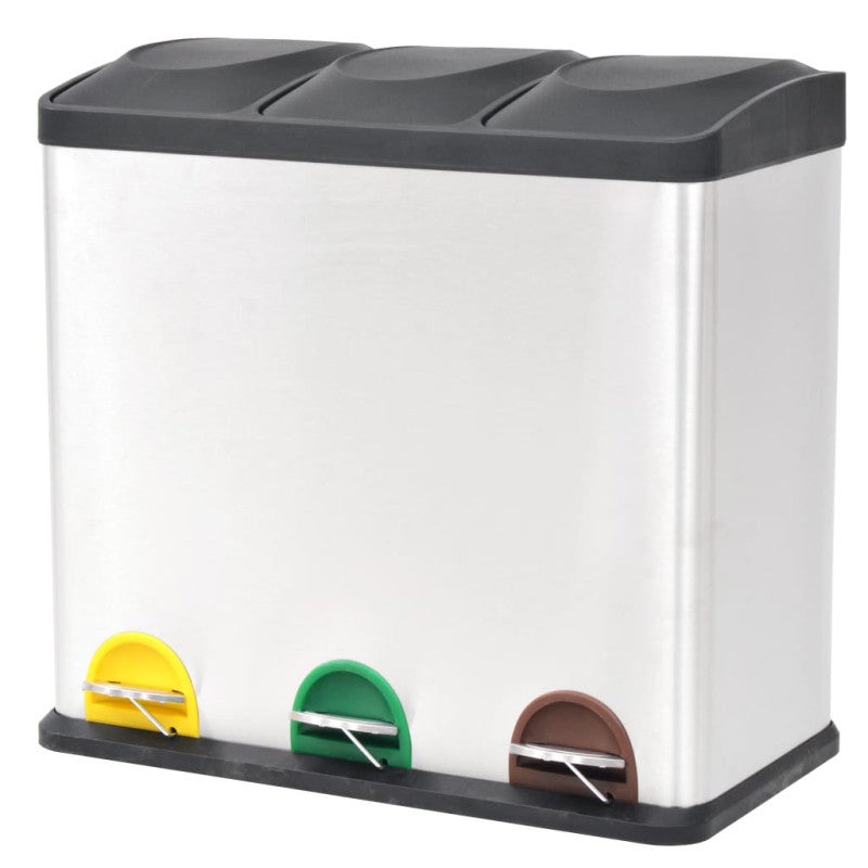 Poubelle en acier inoxydable et peinture noire cendrier supérieur