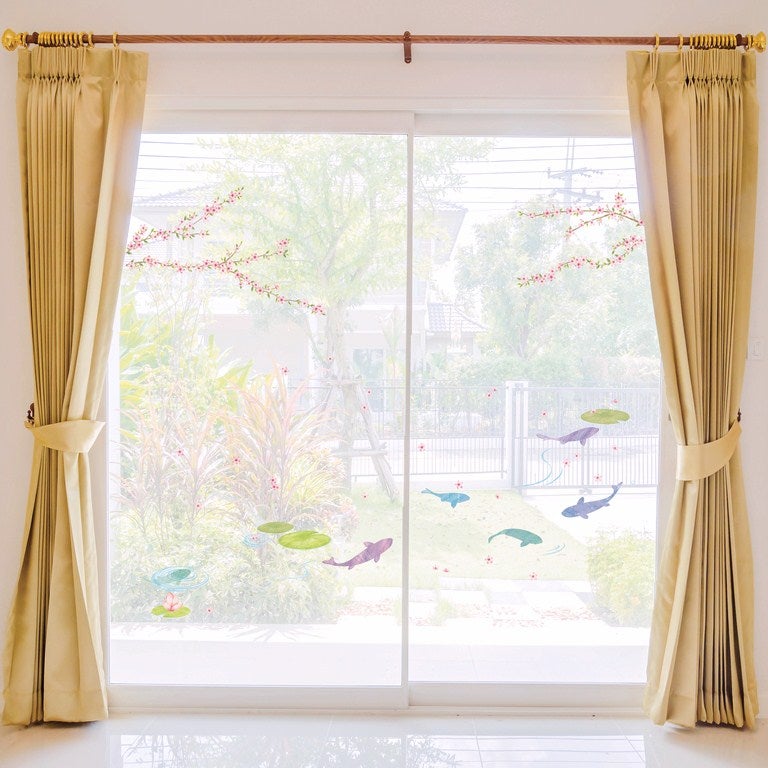 Adesivo Lago di fiori e pesci - Sticker adesivo - adesivi murali - - 2