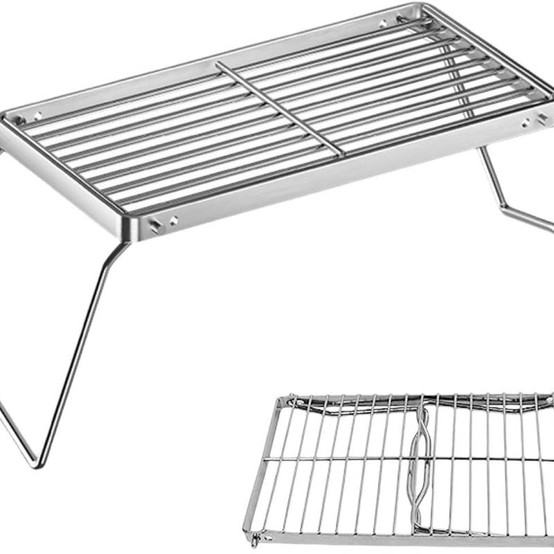 Składany grill ogrodowy ze stali nierdzewnej, grill na ognisko, mini grill składany, grill kempingowy