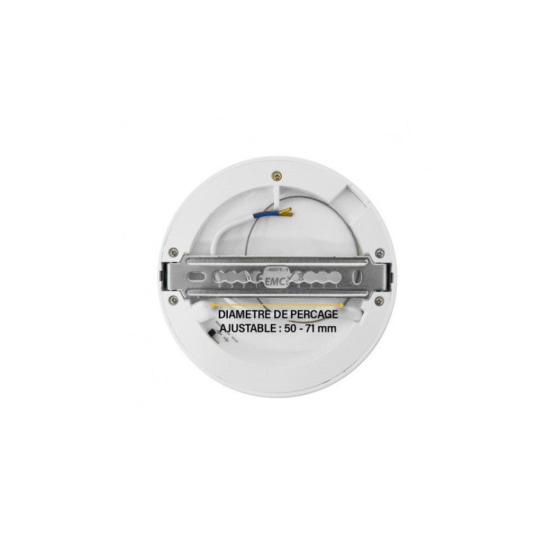 Plafonnier LED Encastrable AC220/240V 6W 525lm 100° IP40/20 IK06 Ø125mm - CCT 3000K / 4000K / 6000K perçage Ø50mm - 3