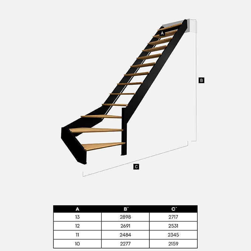 Escalier quart-tournant droit noir à LED intégrées, Spectra KORDO - 4