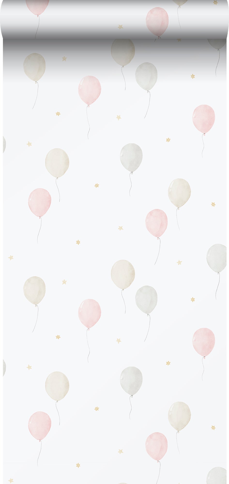 Tapeta balon powietrzny jasnego różu,beżowymIbiałym - 53 cm x 10.05 m - SANDERS &amp; SANDERS