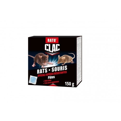 Pates raticides souricides nuisibles résistants 150G RATU CLAC | Leroy ...