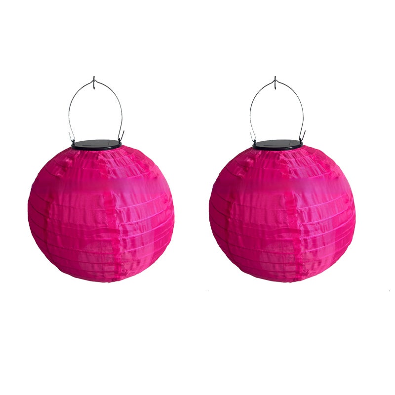 Zewnętrzne lampy solarne, 2 sztuki, latarnie solarne, zewnętrzne latarnie solarne do dekoracji podwórka, różowo-czerwone
