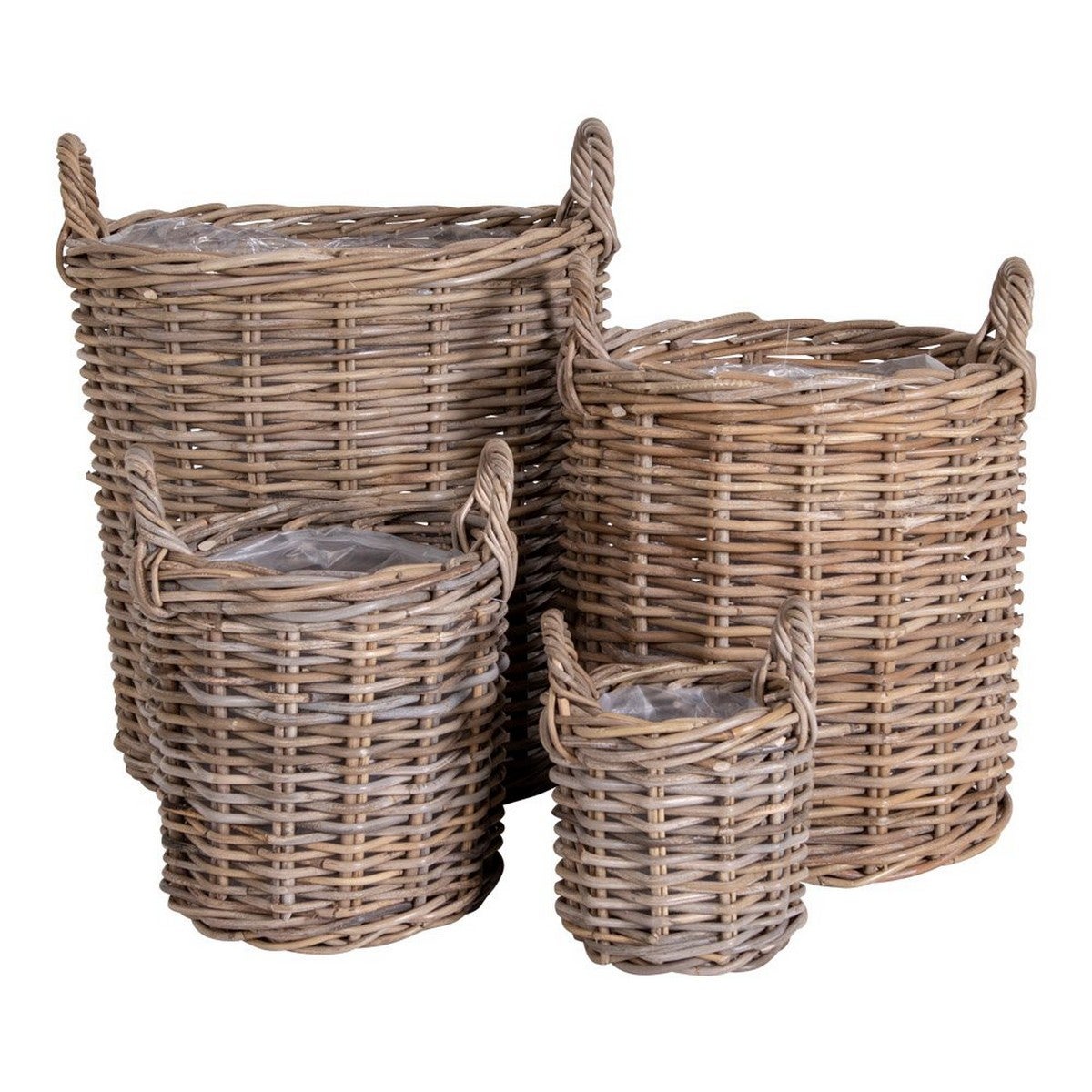 Zestaw 4 koszy do przechowywania Caor, Rattan, Brązowy, Seven Design