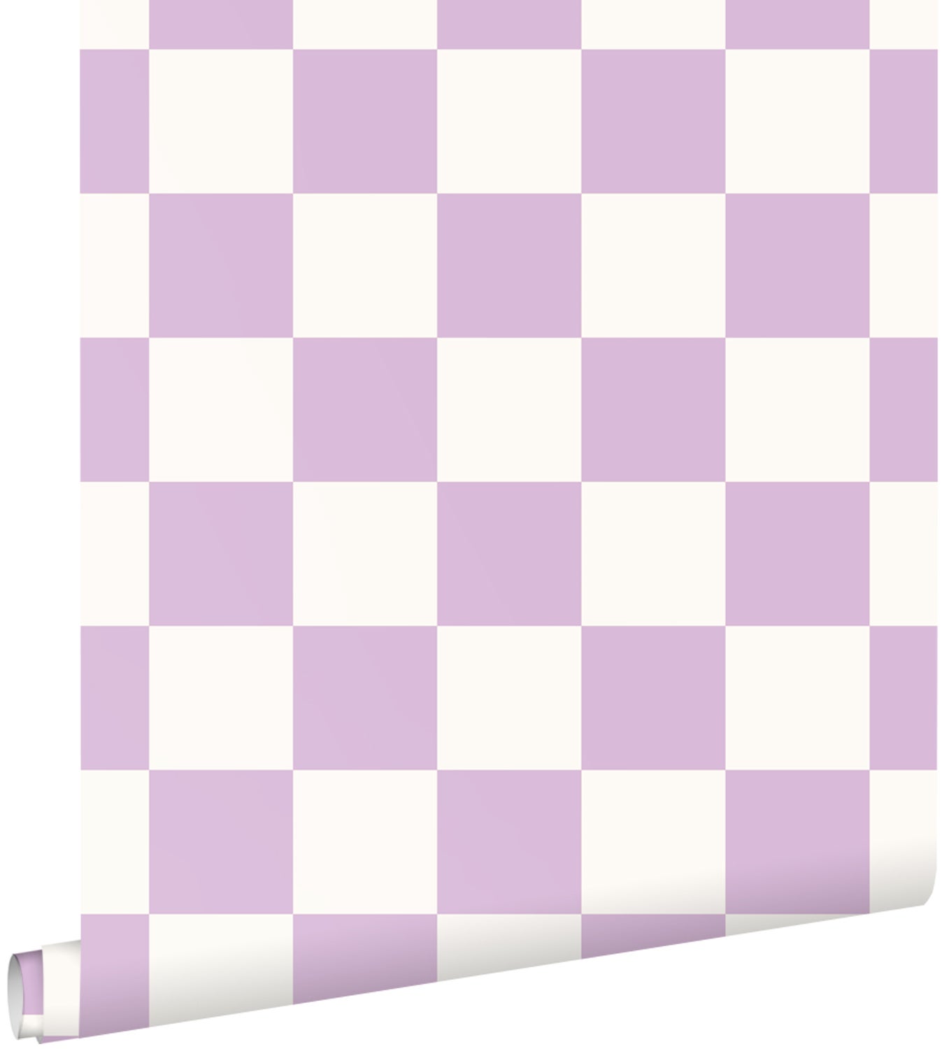 Papel pintado bloques morado lila y blanco - 50 x 900 cm - estahome