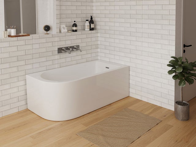 Baignoire d'angle - 170 x 75 x 58 cm - Blanche - Angle droit - 240 L - ANIKA