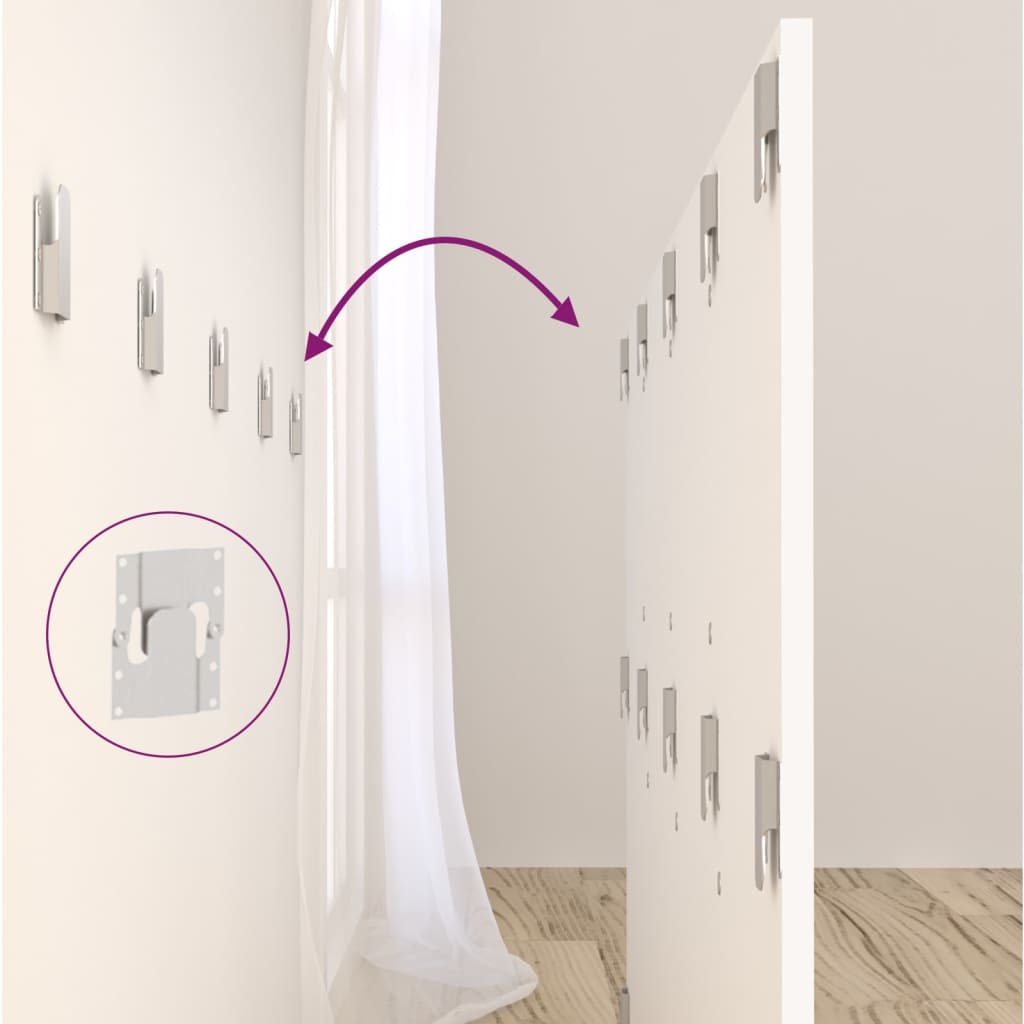 Testiera per Letto，Decorazione murale Bianca 160x1,5x80 cm in Legno Multistrato CFW57308 - 6