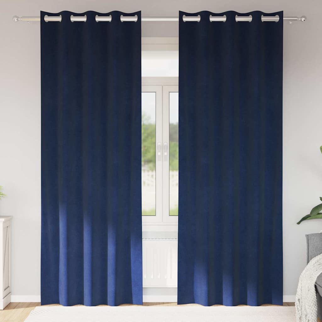 Zasłony zaciemniające 2 pcs Ciemnoniebieski 140 x 245 cm vidaXL