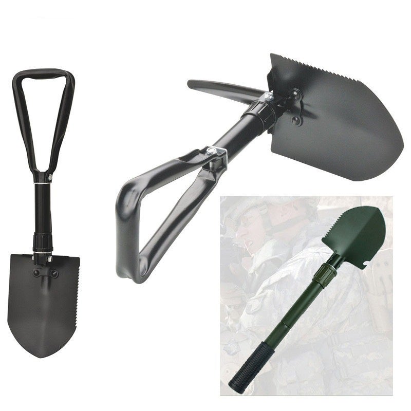 Pelle d'extérieur, pelle pliante, pelle de camping multifonctionnelle pour l'extérieur, taille moyenne (vert) - 2