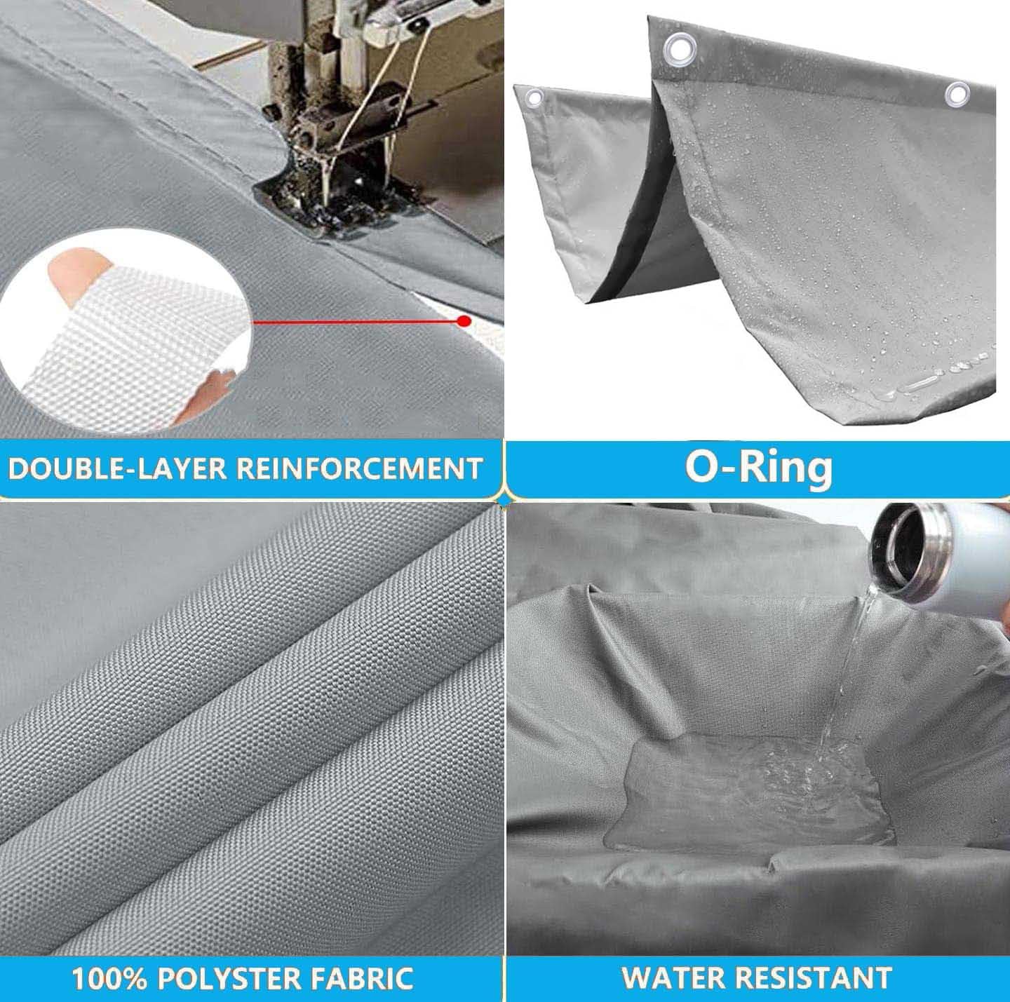 Toile D'ombrage Rétractable Vague Imperméable Rectangulaire Voile Ombrage Filet D'ombrage Bâche Ombrage Protection UV Solaire 2x3M Gris Clair - 3