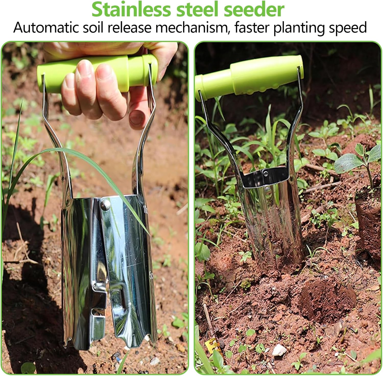 Planteur de bulbes pratique avec déclenchement automatique et échelle de profondeur - Aide à la plantation pour bulbes de fleurs - Perforateur pour - 7