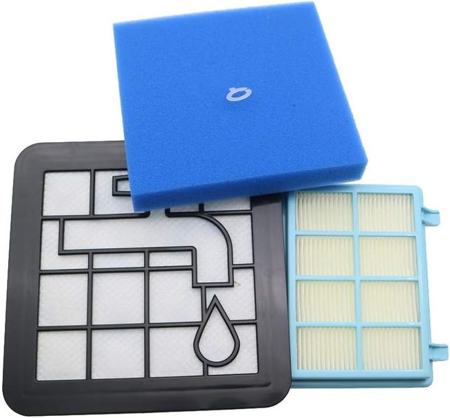 Artraise Set di 2 filtri di ricambio per Philips aspirapolvere PowerPro Compact e Active FC9331/09 FC9332/09, set di filtri di ricambio per aspirapolvere FC8010/01, blu/bianco Artraise Set di 2 filtri di ricambio per Philips aspirapolvere PowerPro Compact e Active FC9331/09 FC9332/09, set di filtri di ricambio per aspirapolvere FC8010/01, blu/bianco