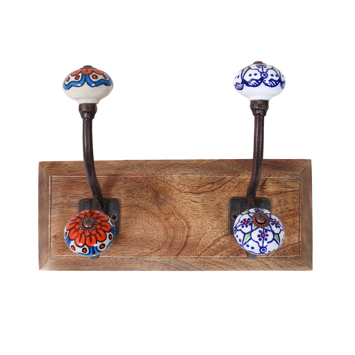 ORIGEN Home Decor Percha pomos dobles Percheros Perchero MarrΓ³n