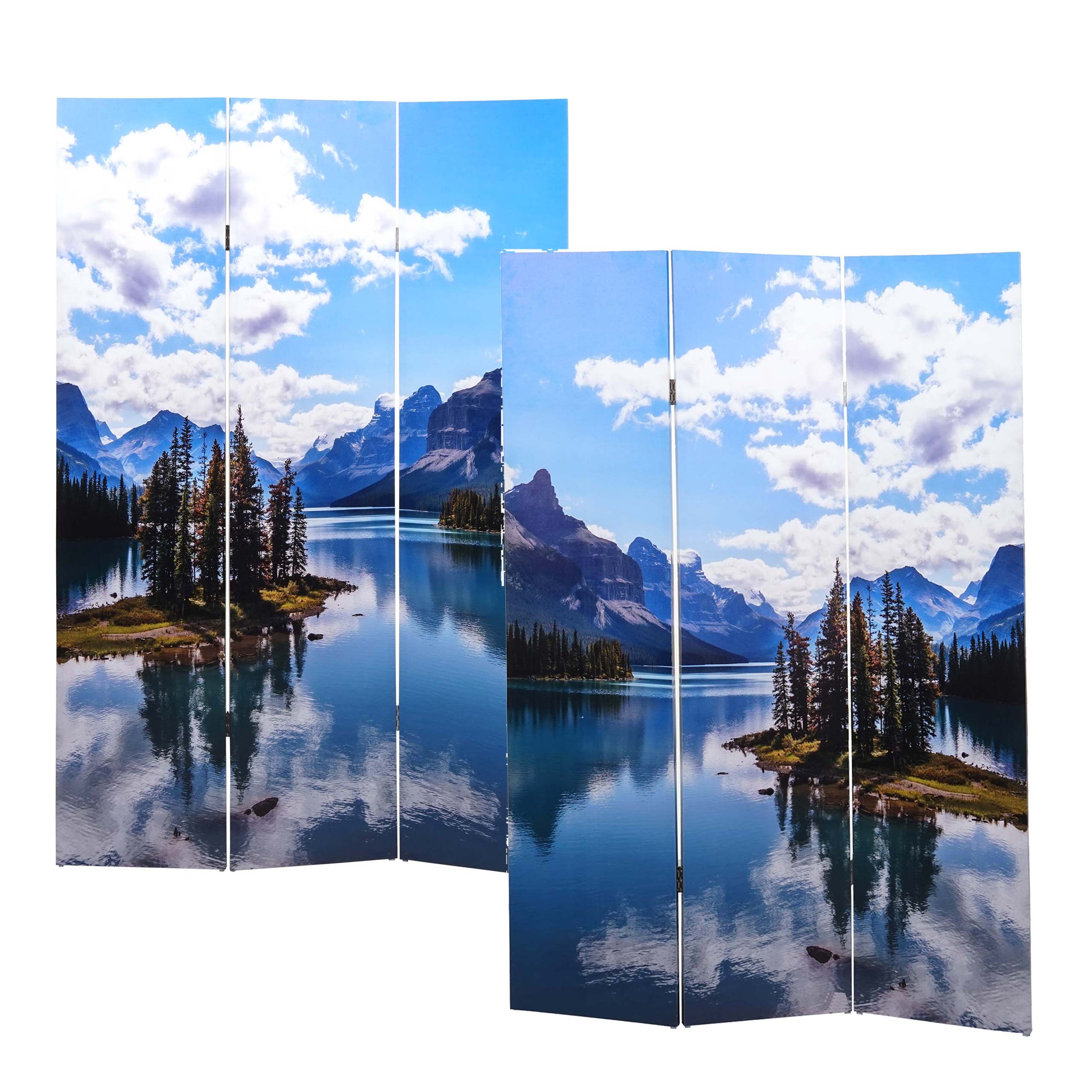 Paravento divisore doppia immagine HWC-A83 3 pannelli 121x180cm panorama - 4