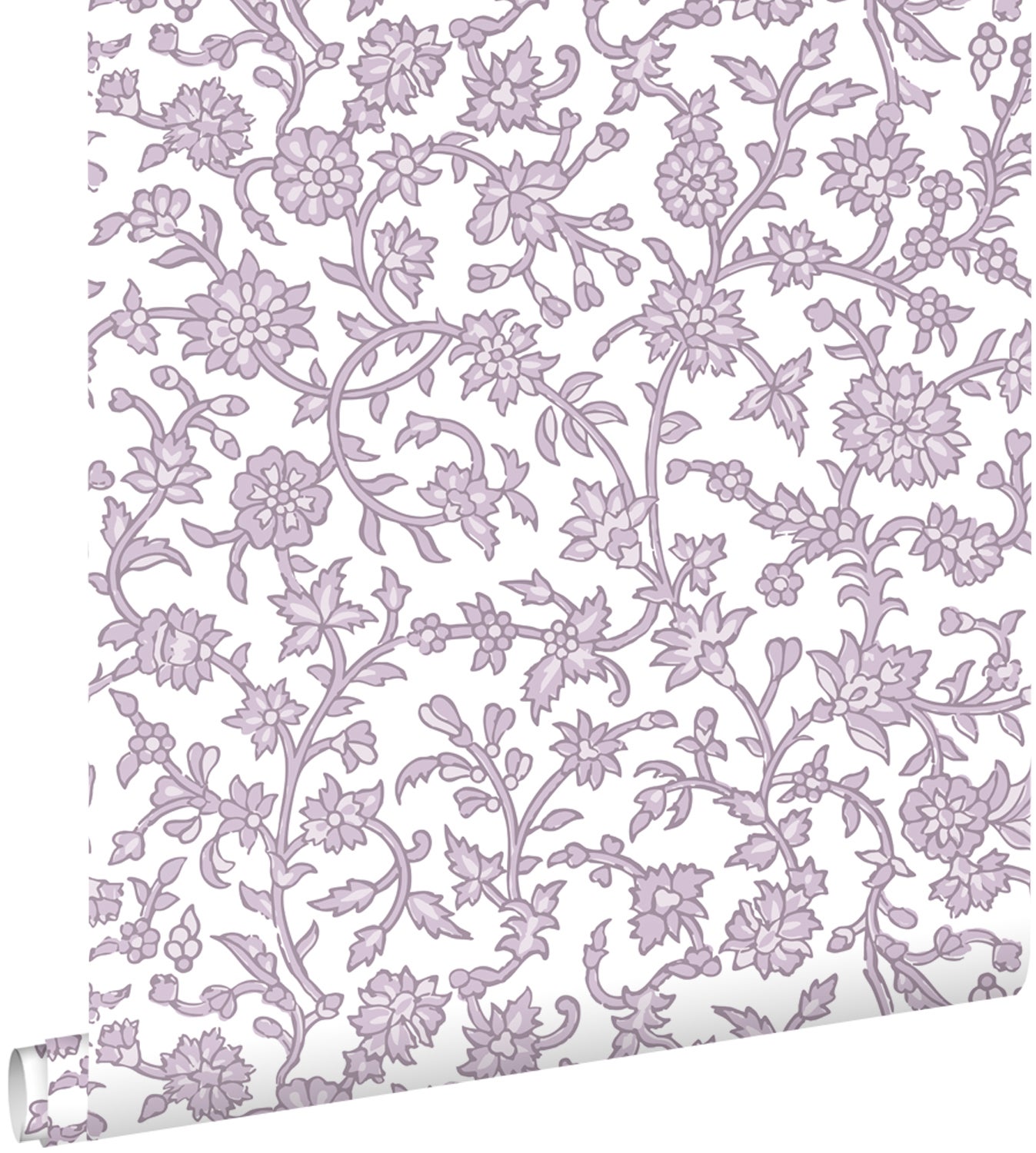 Tapeta zabytkowe kwiaty liliowo fioletowym - 50 x 900 cm - ESTAHOME