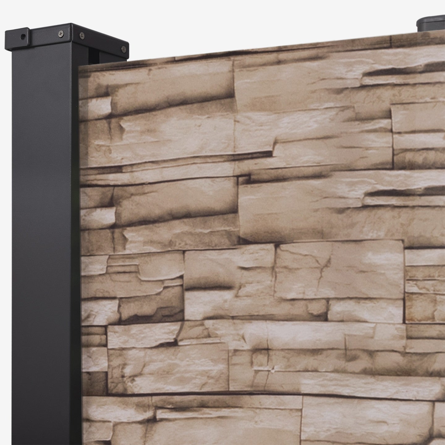 Paravent extérieur rétractable 180 x 400 cm motif pierre store latéral - 4