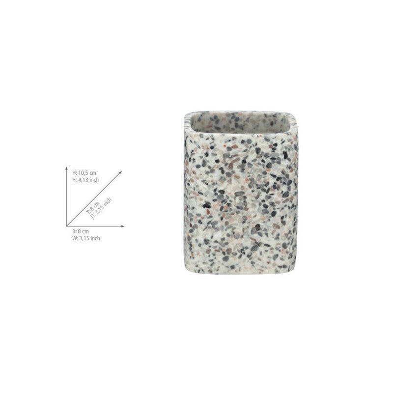 Gobelet de salle de bain design Terrazzo - Gris - 4