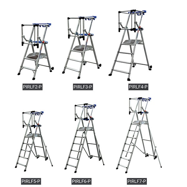 Escabeau PIRL - Garde-corps articulé - Hauteur max de travail 3,20m - PIRLF5-P - 6