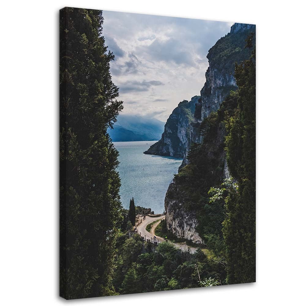 Obraz na płótnie, Jezioro skały drzewa natura 70x100