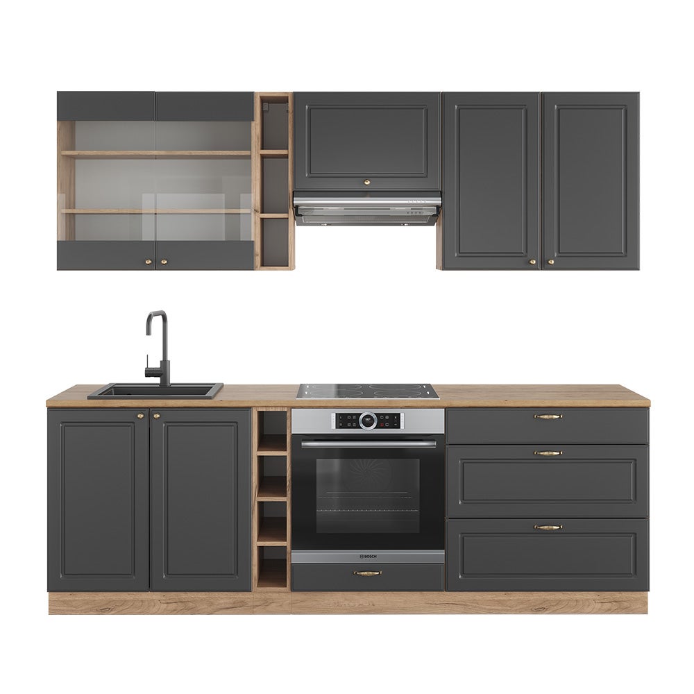 Vicco Aneks kuchenny Fame-Line, Anthracite Country House/Gold Kraft Oak, 235 cm bez blatu roboczego