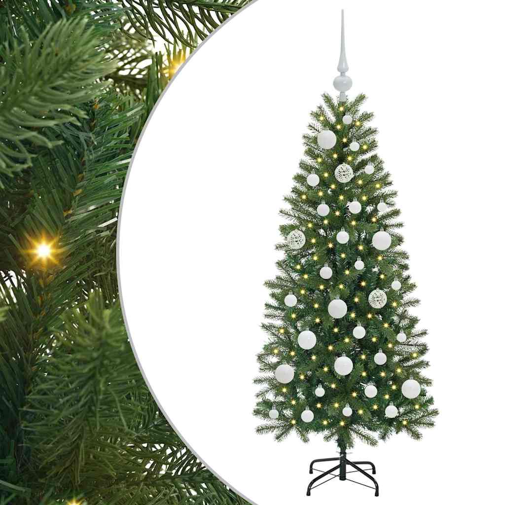 Sztuczna choinka z 150 diodami LED Zielony 120 cm PE i PVC