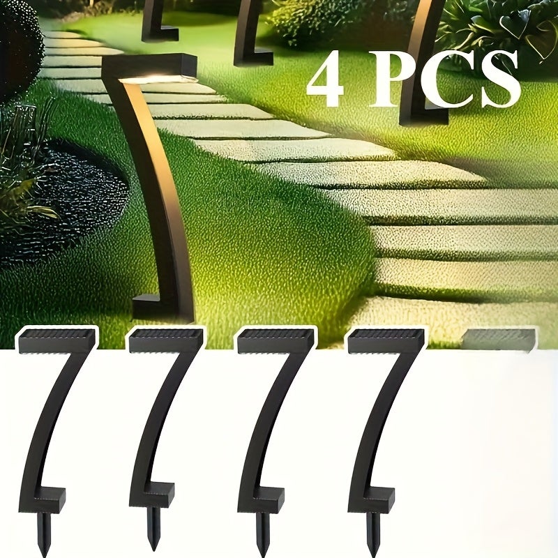 Confezione da 4 luci solari a LED per esterni, IP65 impermeabile, 0,45 W, ideale per vialetti, cortili e vialetti - 9