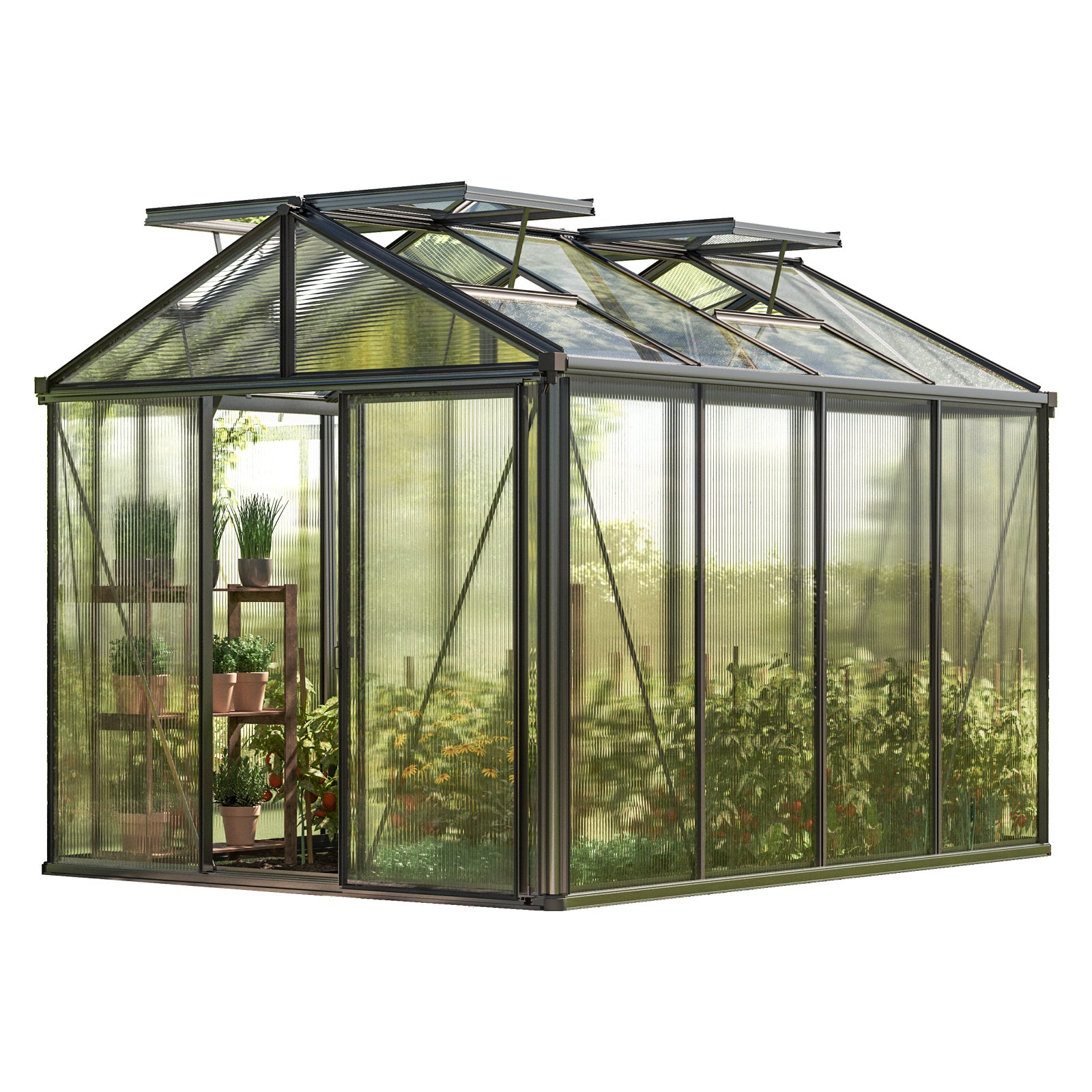 GFP szklarnia Diamas 22 Premium 235x311 cm - grube panele poliwęglanowe ok. 16 mm - kolor: antracytowy