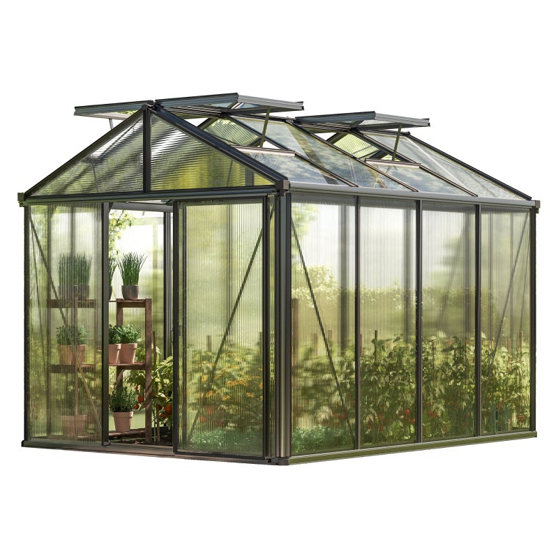 GFP szklarnia Diamas 22 Premium 235x311 cm - grube panele poliwęglanowe ok. 16 mm - kolor: antracytowy