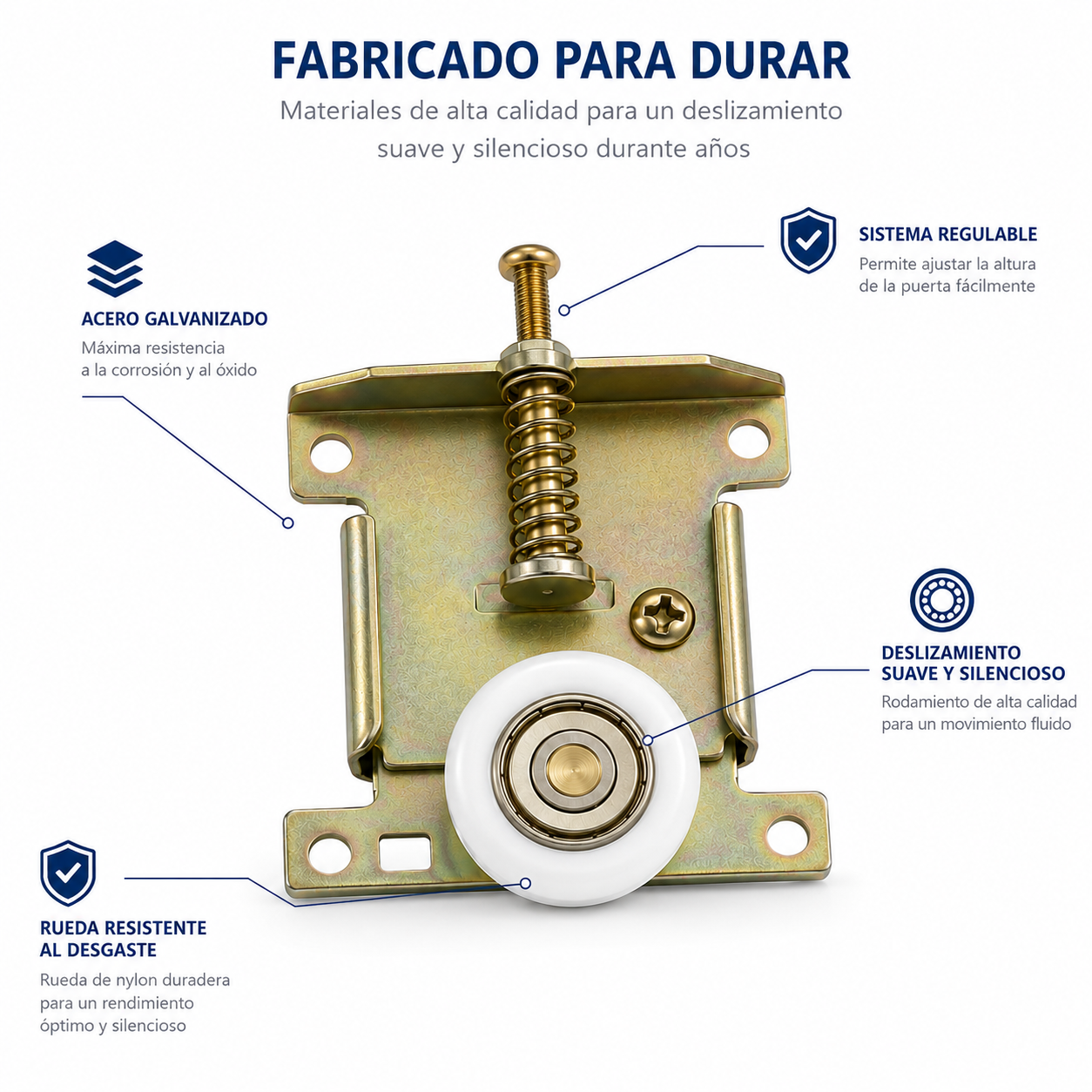 FERPASA® - Rodamiento Puerta Armario Macho 65x73 Pack 2 - 3