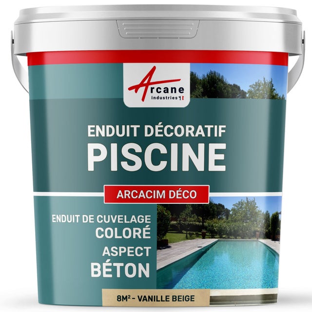 ENDUIT DE CUVELAGE PISCINE FINITION BETON CIRE - ARCACIM DECO - 8 m² Vanille Beige - ARCANE INDUSTRIES