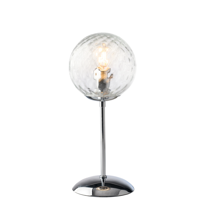 Lampa stołowa Demetra z polerowanego chromowanego żelaza 1 światło H.32 Ø13 BL279-LT-CR