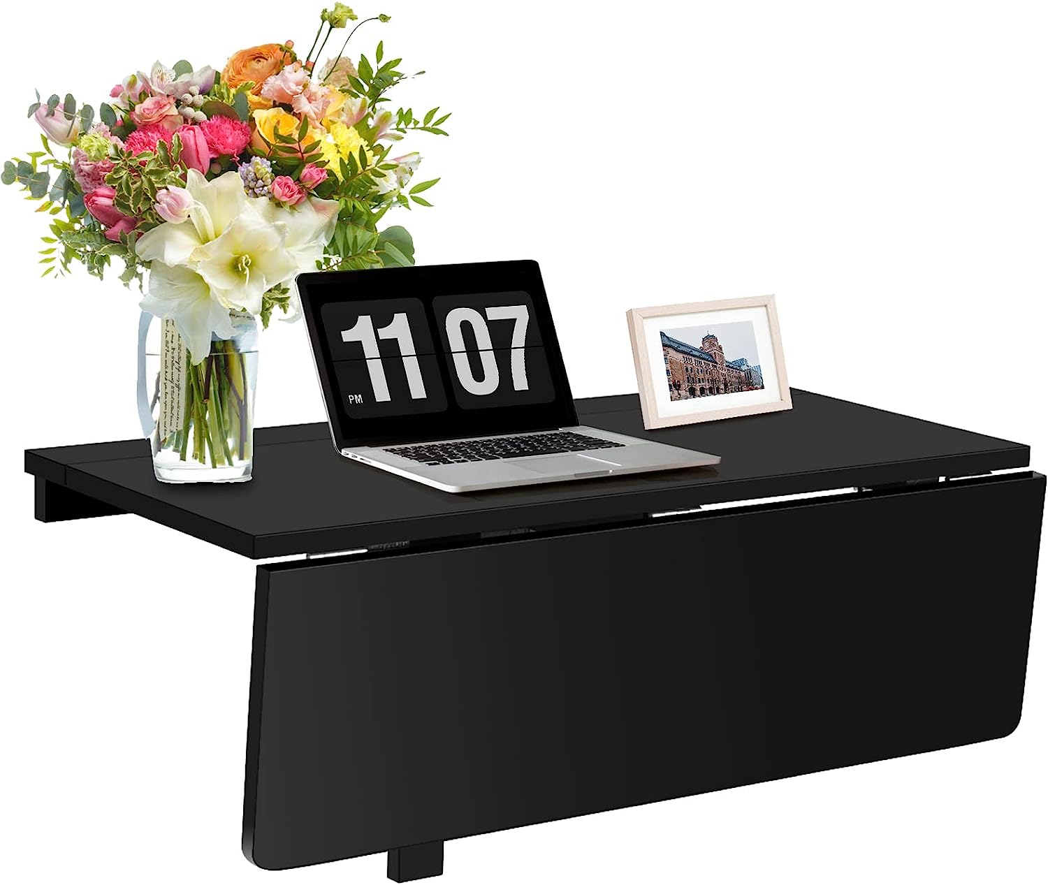 Składany Stół Ścienny 80 cm x 60 cm, Z Nóg Z Drewna Sosnowego, Oszczędzający Miejsce Do Kuchni, Sypialni, Jadalni, Gabinetu