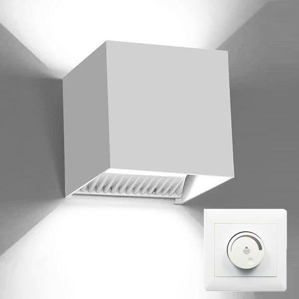 1 sztuka kwadratowego kinkietu LED, nowoczesny kinkiet wewnętrzny light-6W-światło białe-z regulatorem-ściemnialny