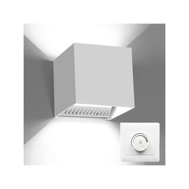 1 sztuka kwadratowego kinkietu LED, nowoczesny kinkiet wewnętrzny light-6W-światło białe-z regulatorem-ściemnialny