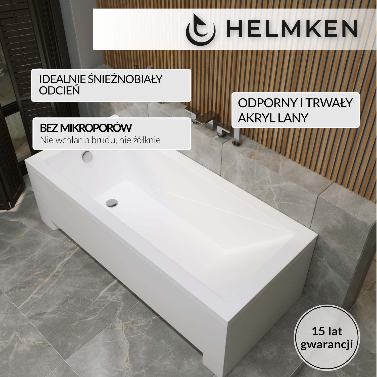 Wanna akrylowa Helmken Rivana 150 x 70 / 23095004