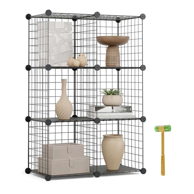 Newlux Estantería Modular Titan C6 Negro Metálica 6 Cubos (64,5x94,5x31,5cm)