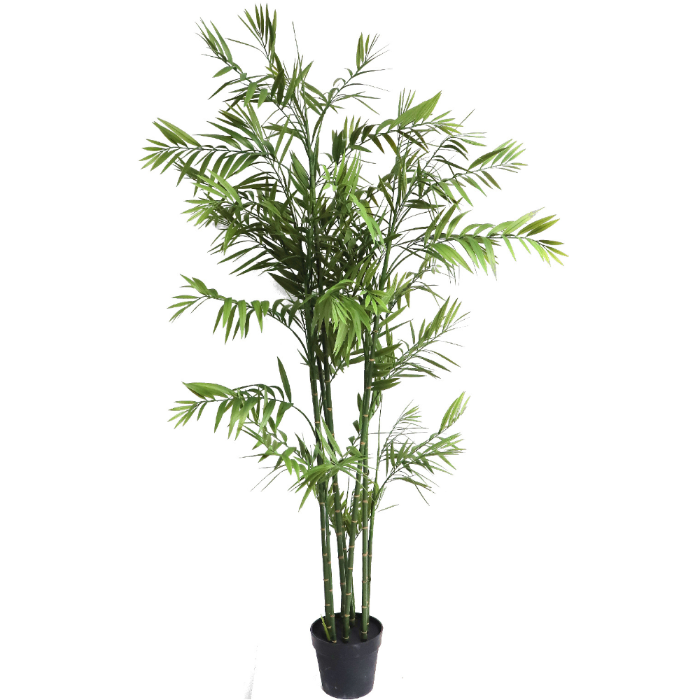 Bambù Artificiale 120 Cm Con Vaso - Pianta Finta Realistica Per Interni/Esterni - Resistente Ai Raggi UV - 2