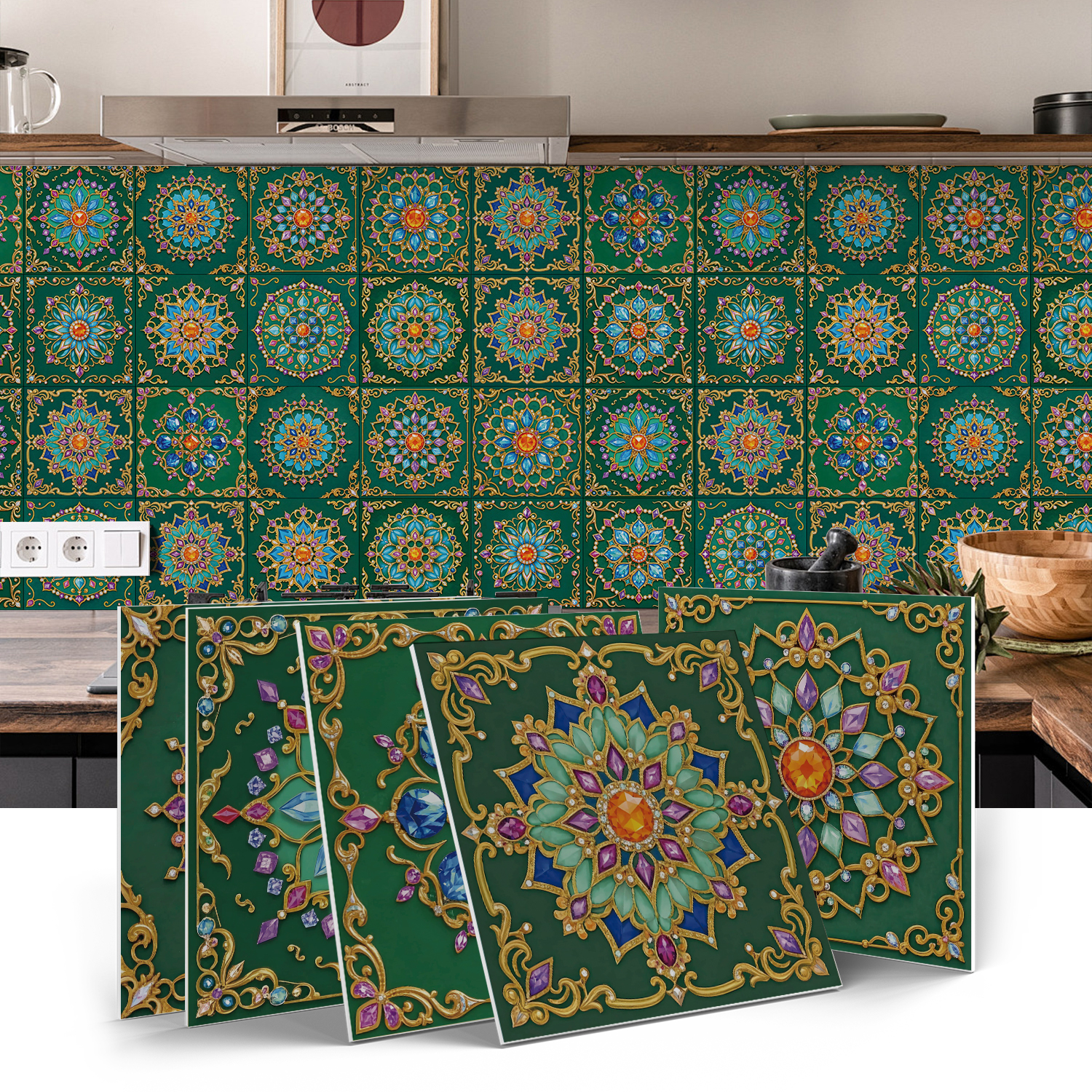 Zestaw 12 samoprzylepnych paneli ściennych 3D, płytki backsplash, naklejki dekoracyjne, wodoodporne i odporne na ciepło, 15 cm x 15 cm