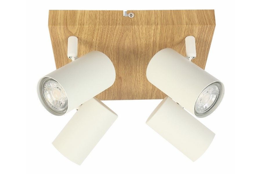 Lampa wisząca Quentin jasne drewno-biała 4 x GU10 x wym: 12 x 25 x 25 cm Reality