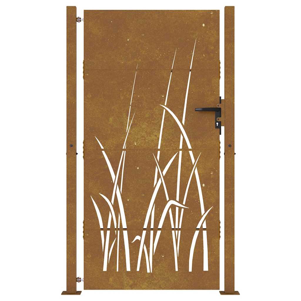 vidaXL Portail de jardin 100x175 cm acier corten conception d'herbe - 4