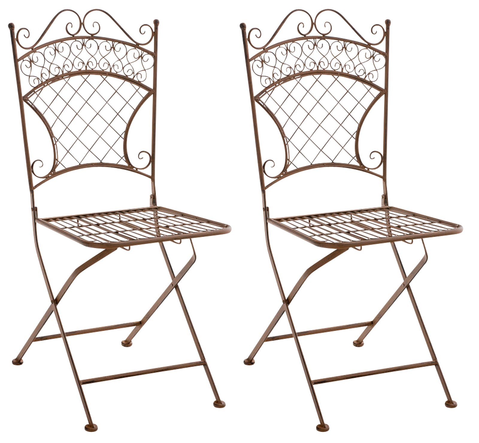 Suite de 6 chaises fer forgé peint > La Tour camoufle - Mobilier