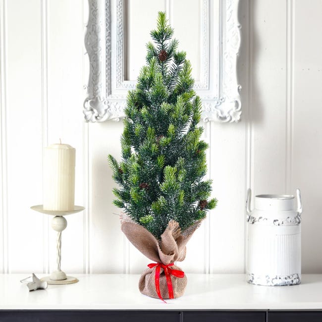 Albero Di Natale Artificiale Da Tavolo - 50 Cm, Realistico, Per Interni Ed Esterni, Decorazione Natalizia