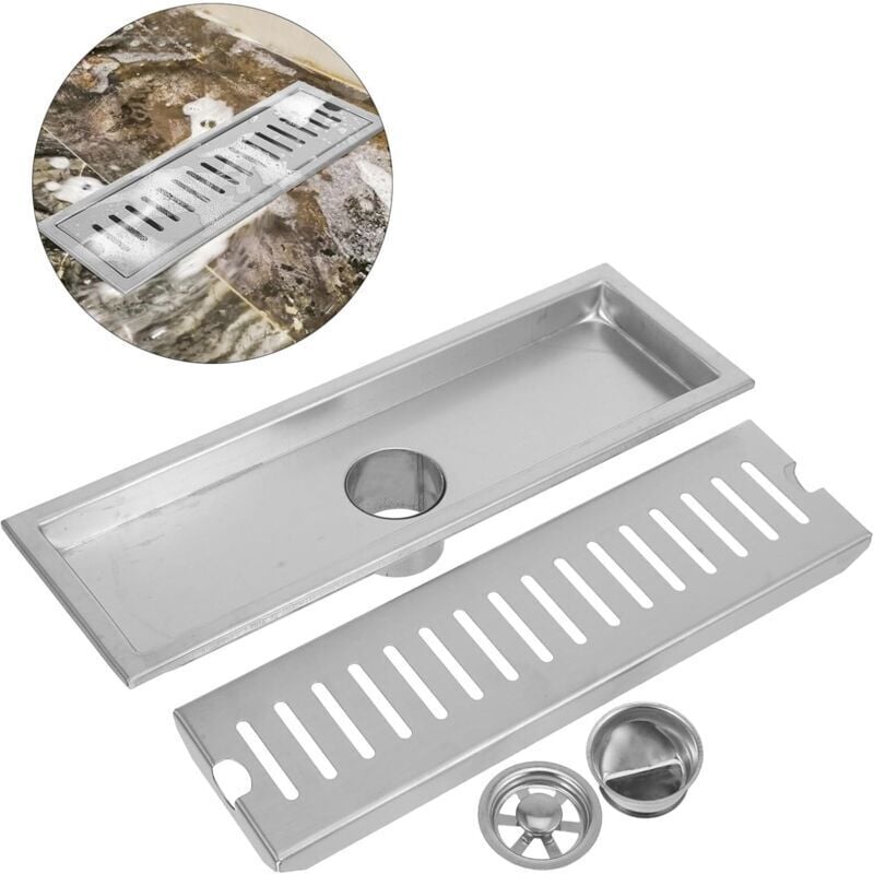 Ralo retangular linear para chuveiro,canaleta para chuveiro,furo para ralo no piso,grelha padronizada,substituição de ralo de piso de 30 cm - 5